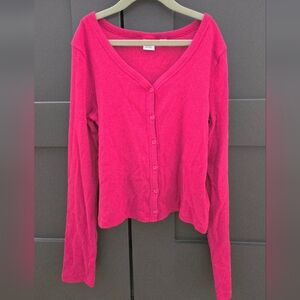 GAP Kids Pink Ribbed Button Down Shirt